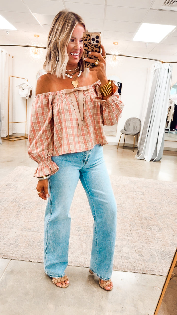 Sweetheart Plaid Top