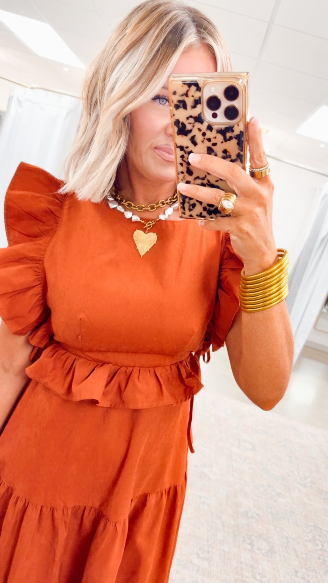 Vivienne Backless Dress-Rust