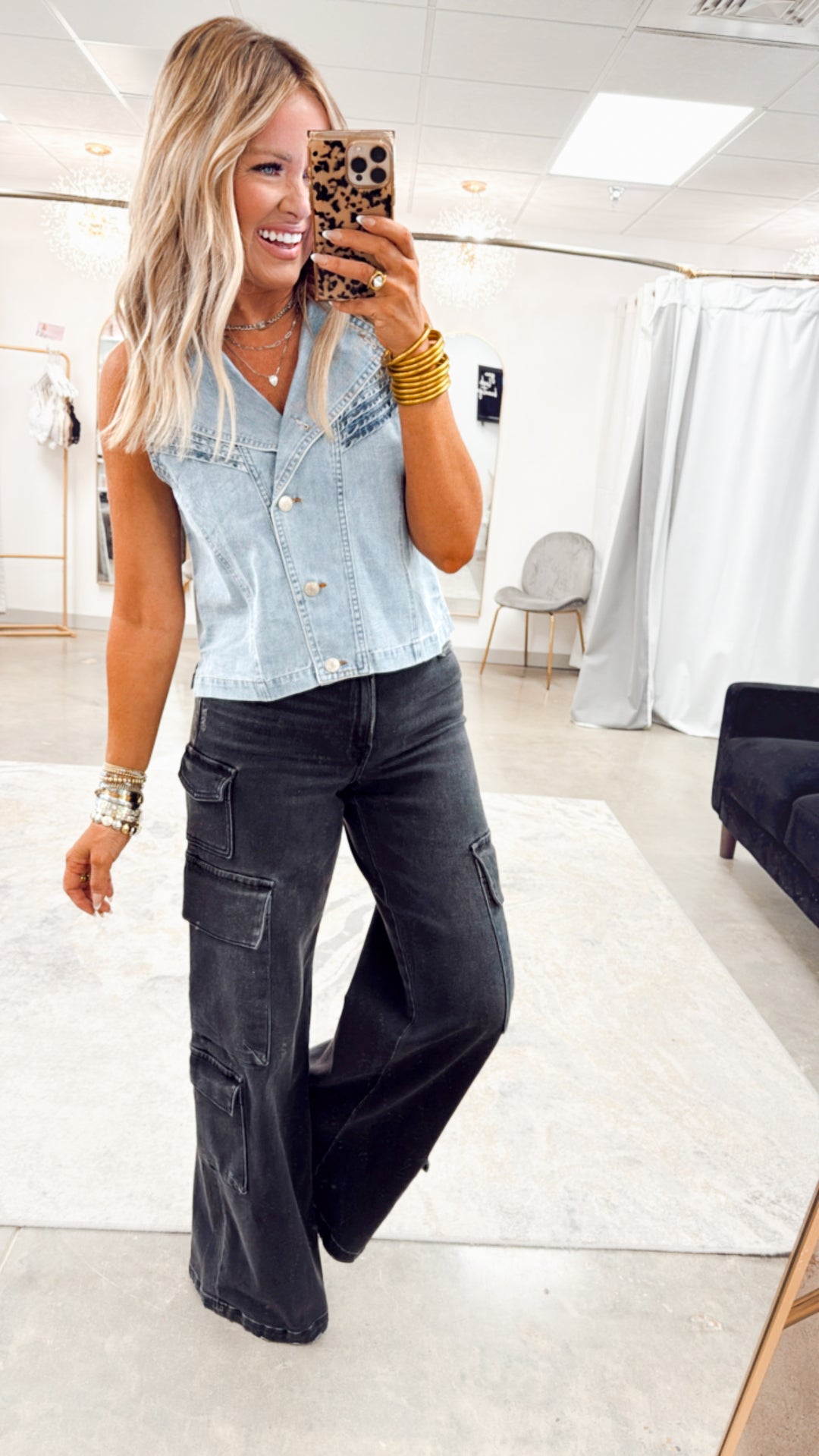 Chic Western Denim Vest