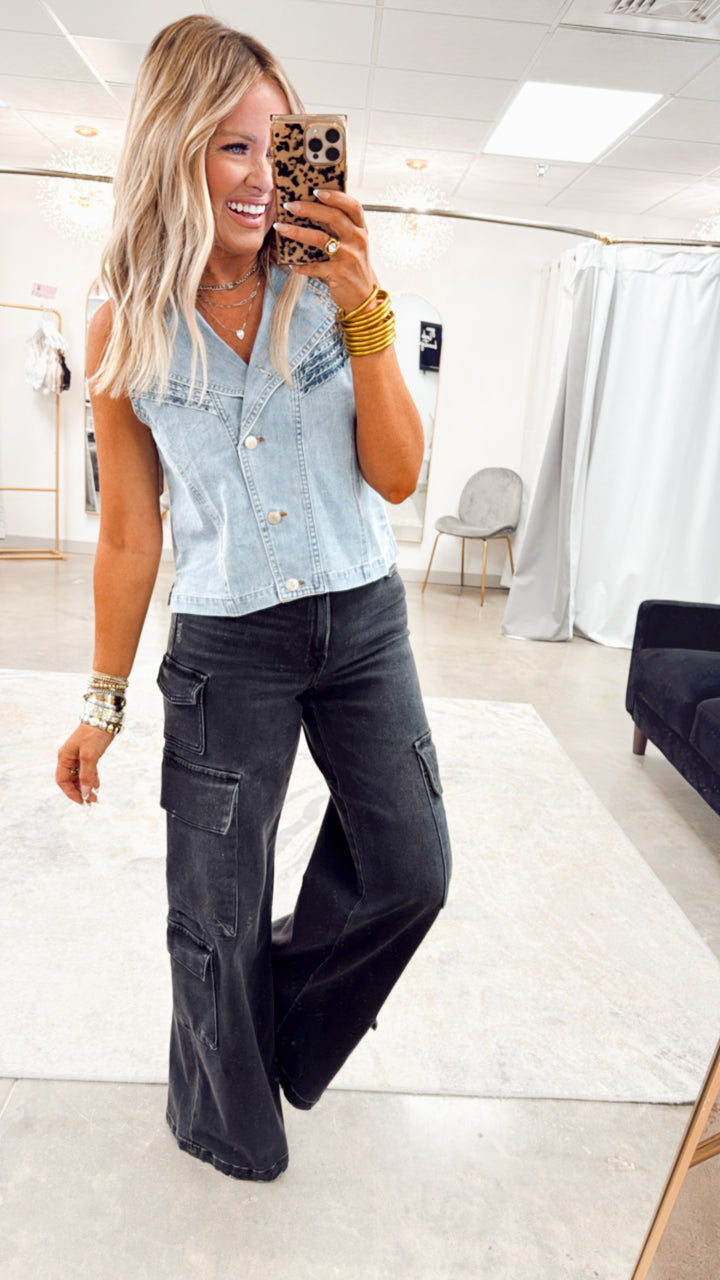 Chic Western Denim Vest