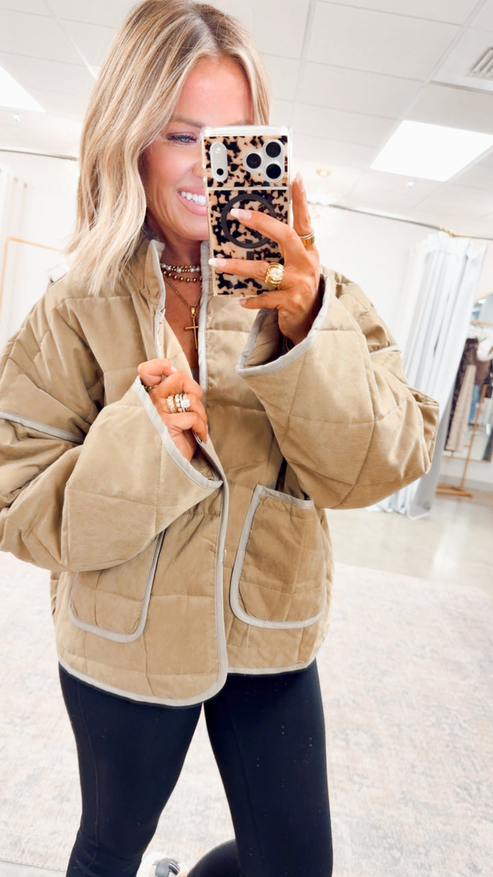 The Sutter Quilted Jacket-Olive