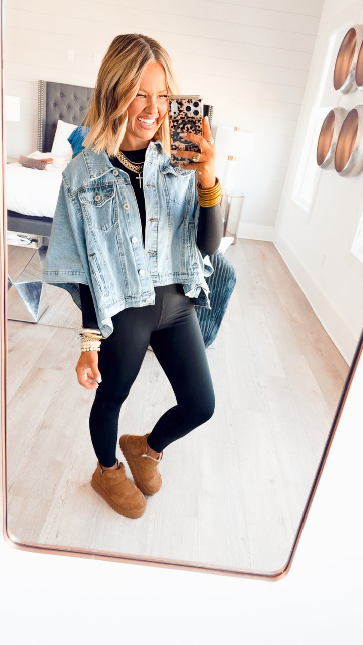 Sophie Denim Poncho Jacket