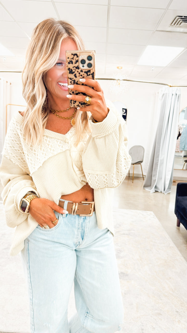 Mocha Luxe Gold Buckle Belt