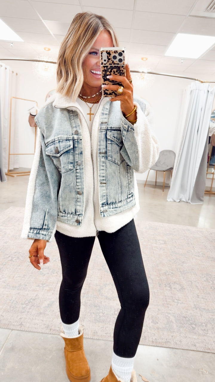 The Teddy & Denim Mixed Media Jacket