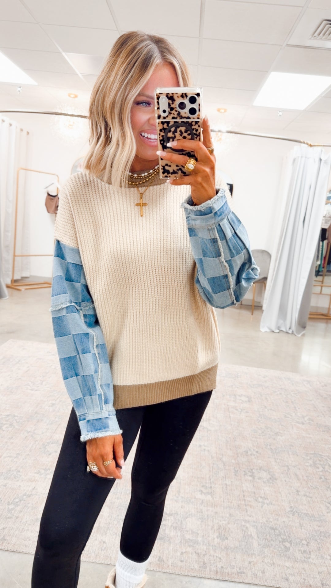 The Delaney Mixed Media Sweater
