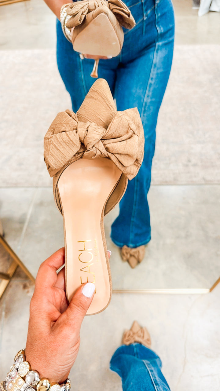 Goldie Heeled Mule-Taupe