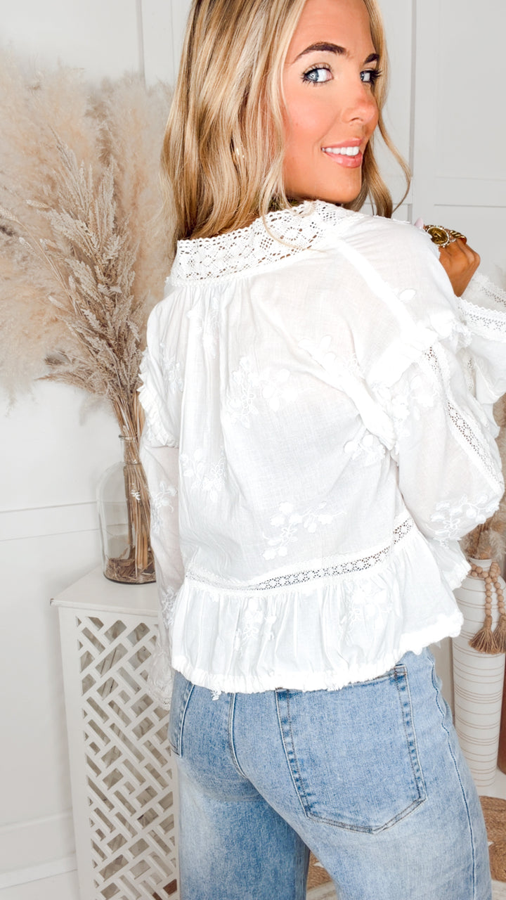 The Heirloom Embroidered Blouse-White