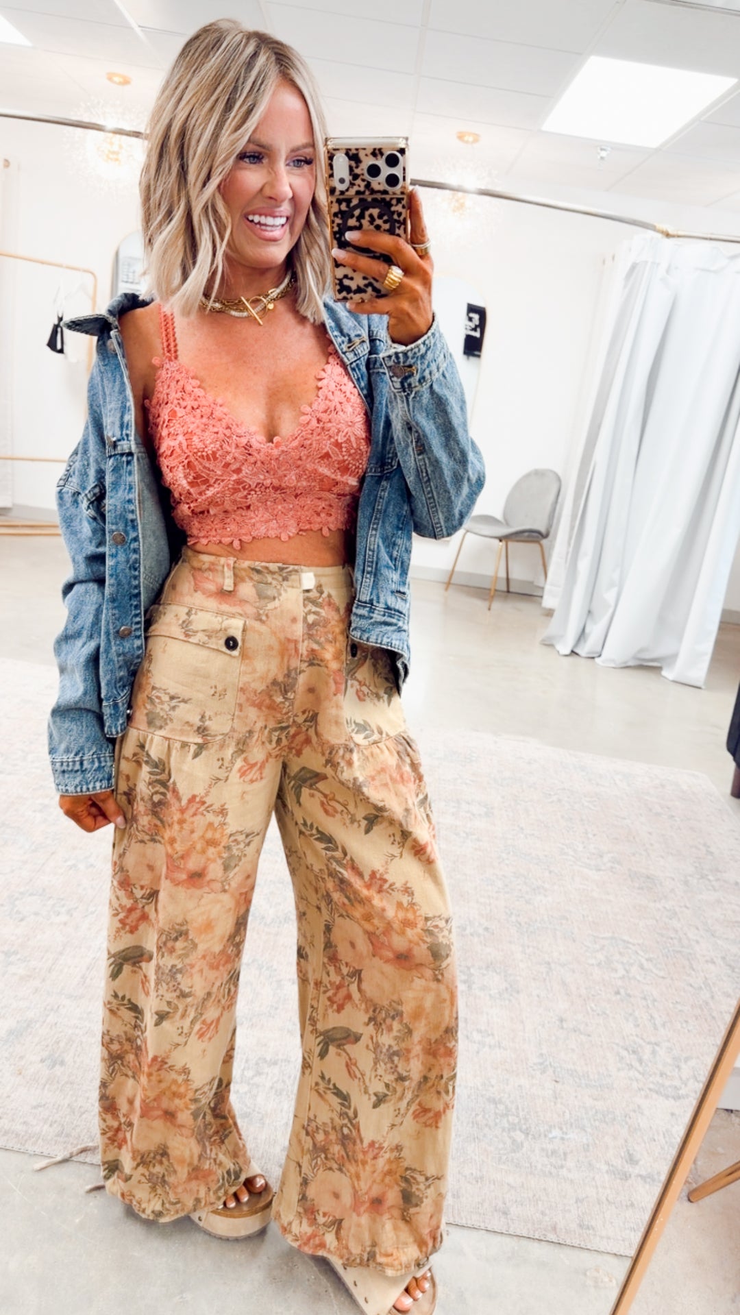 The Rosalie Floral Denim Pants