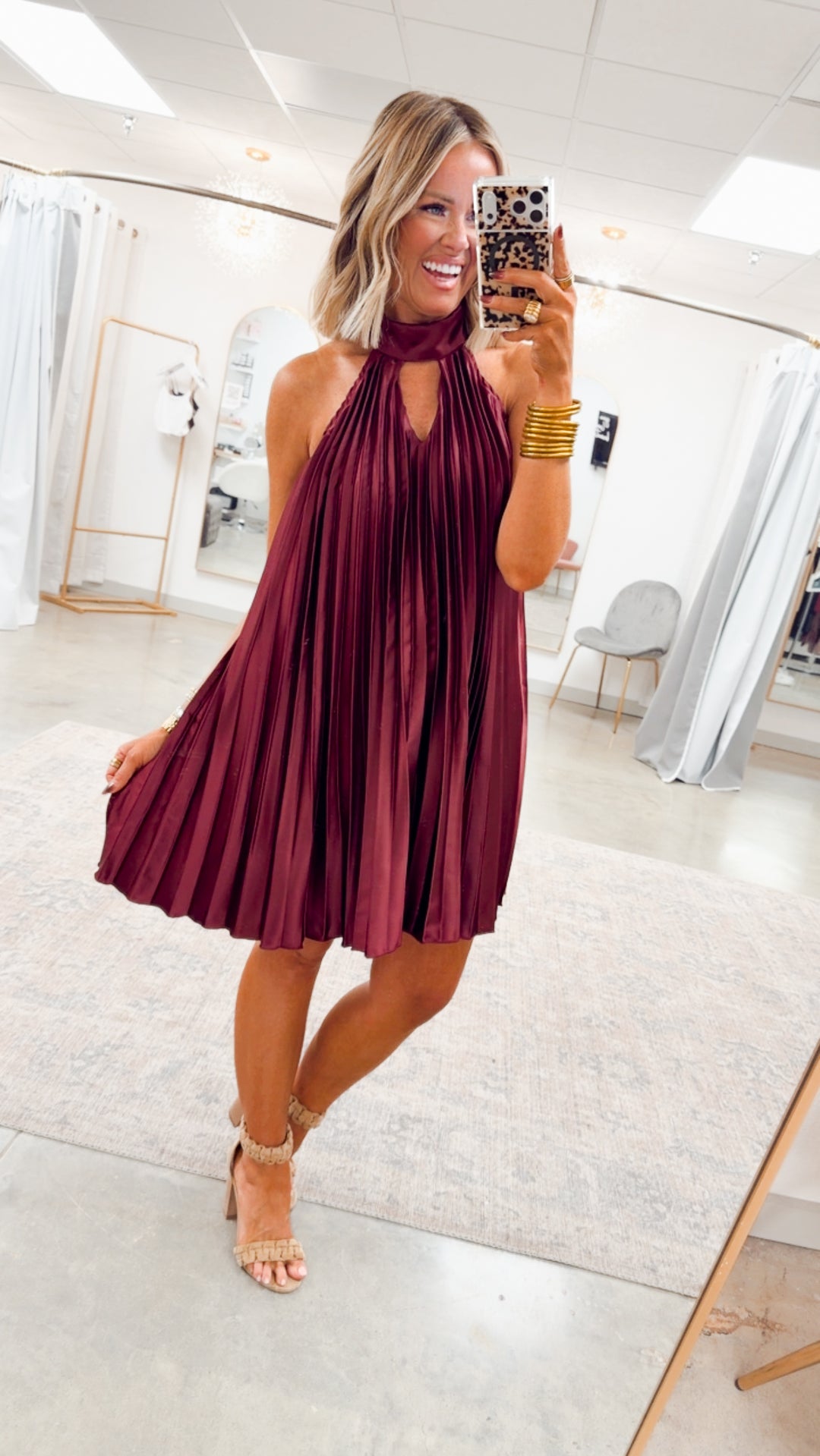 The Ever After Halter Dress-Wine