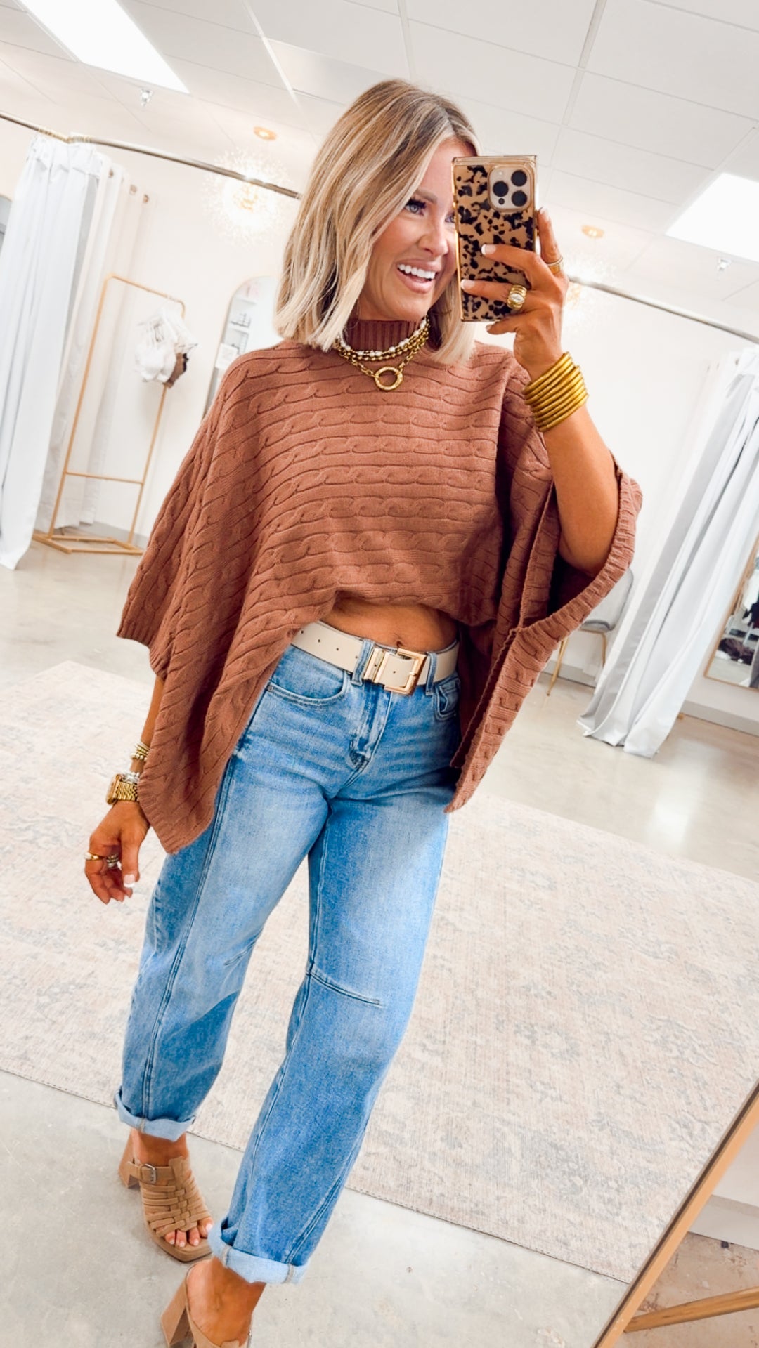 Amber Skies Poncho Sweater