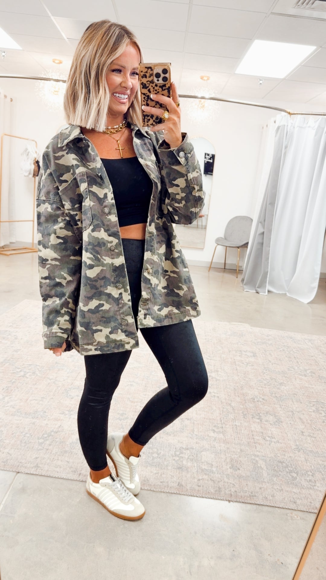 Oversized Camo Boyfriend Jacket