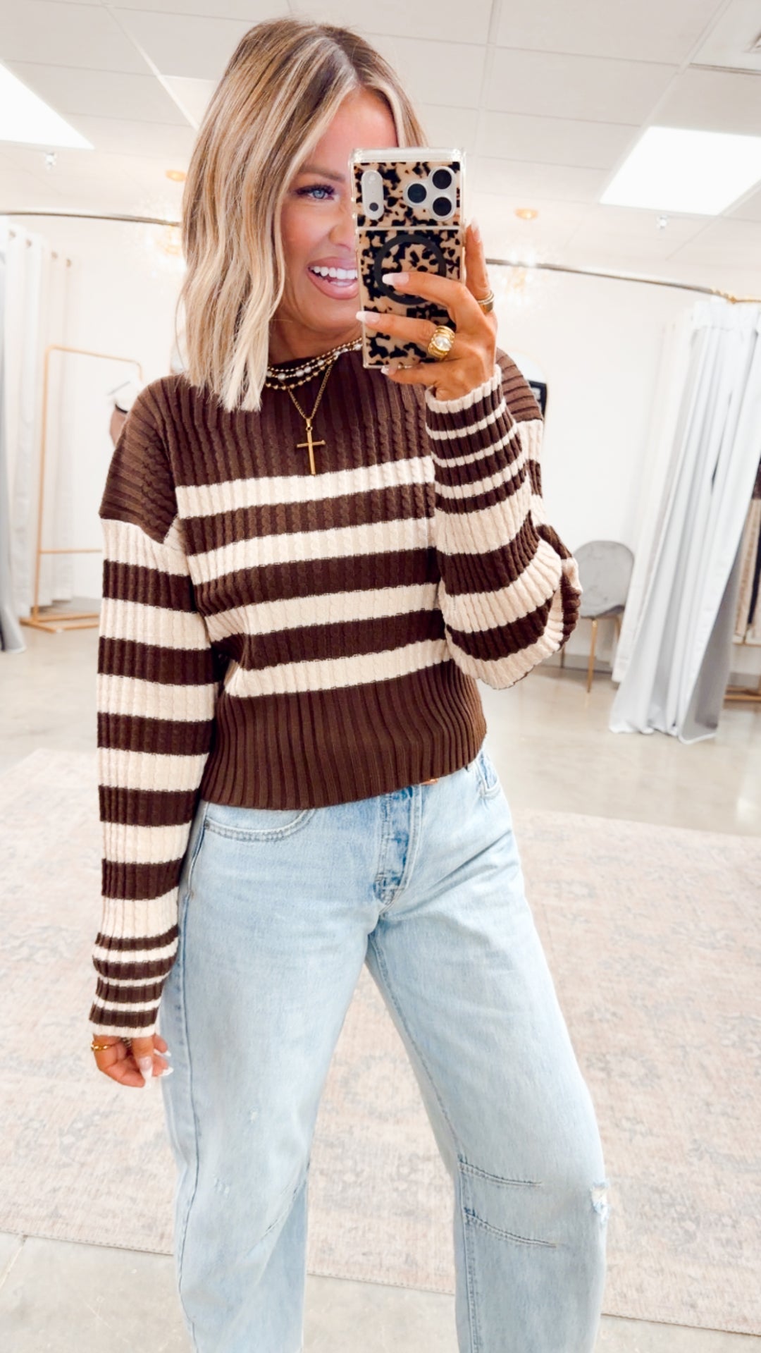 Pax Boatneck Sweater-Brown