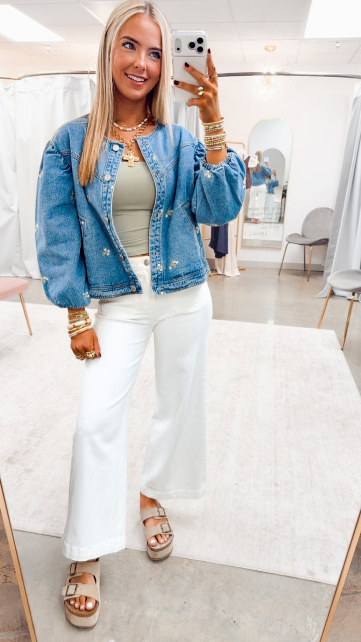 The Embroidered Charm Denim Jacket