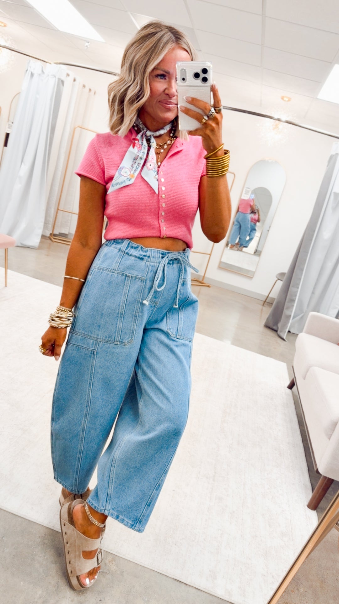 The Della Barrel Jean-Light Blue