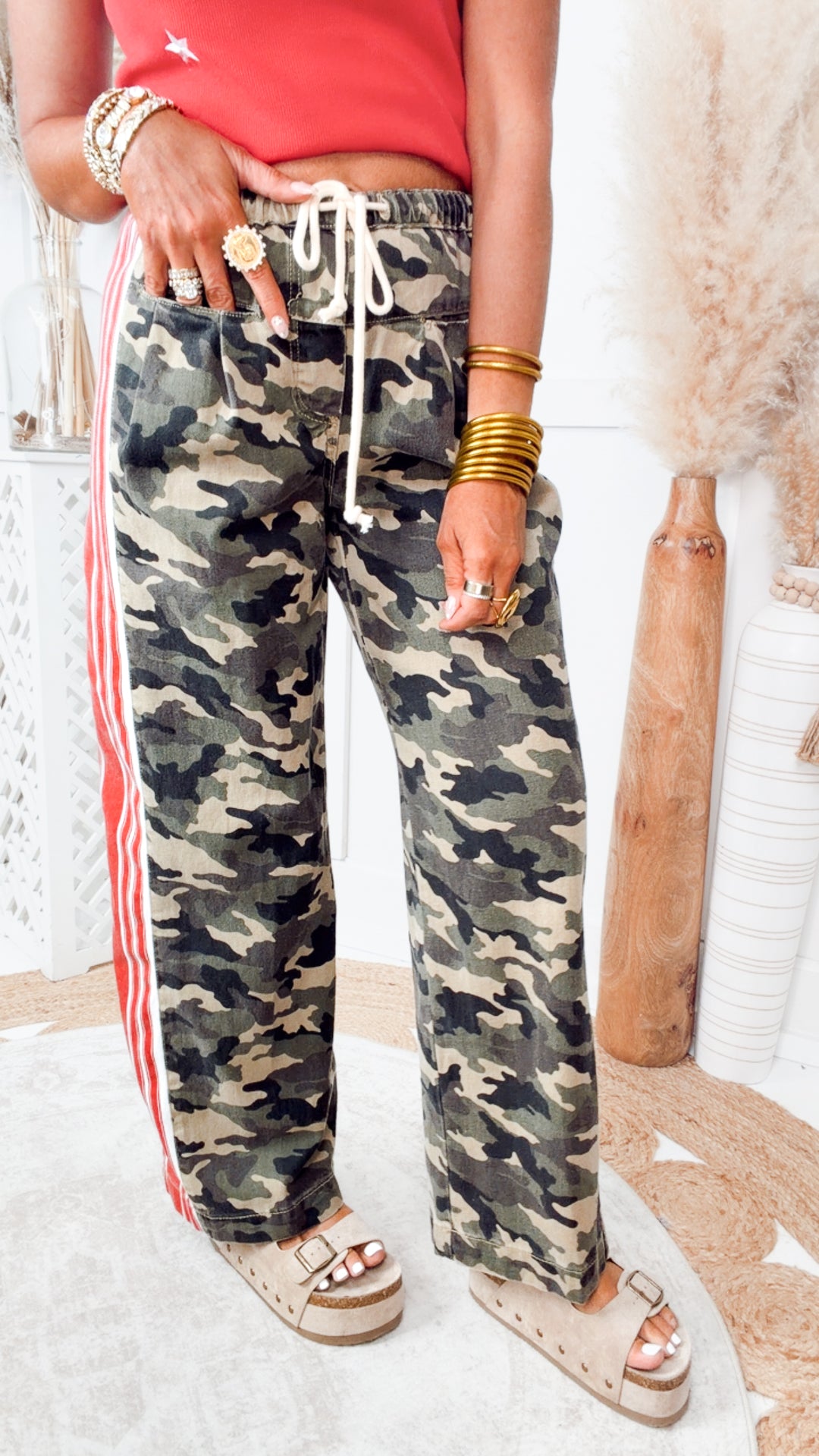 The Camo Flow Wide Leg Pants