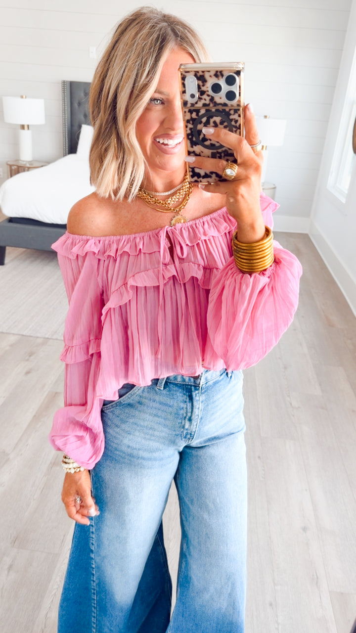 The Daisy Drift Blouse-Pink