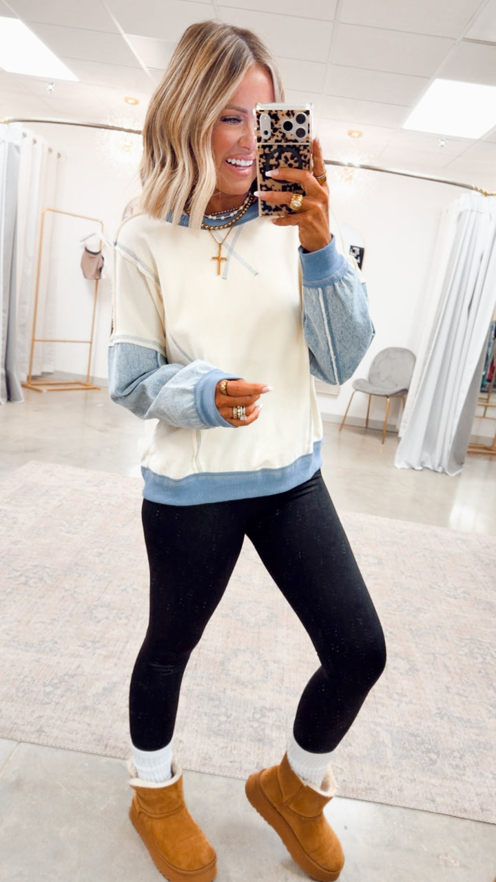 The Collins Contrast Crewneck