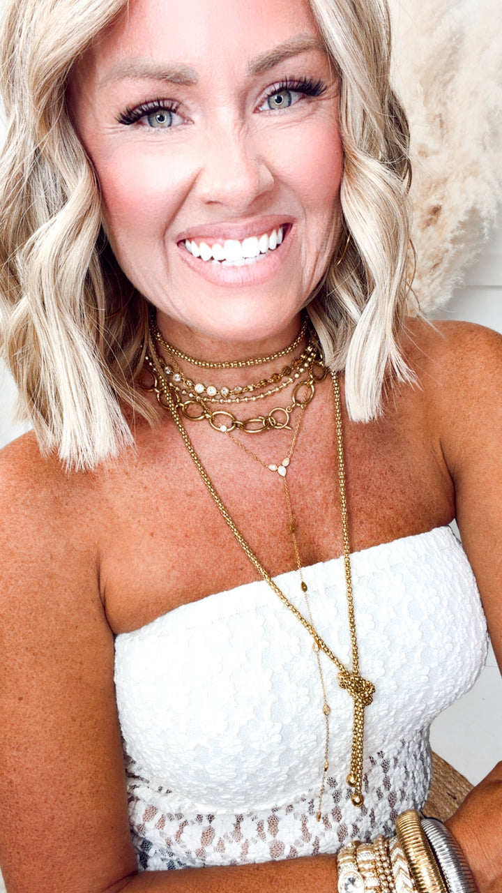 The Nola Lace Tube Top-Cream