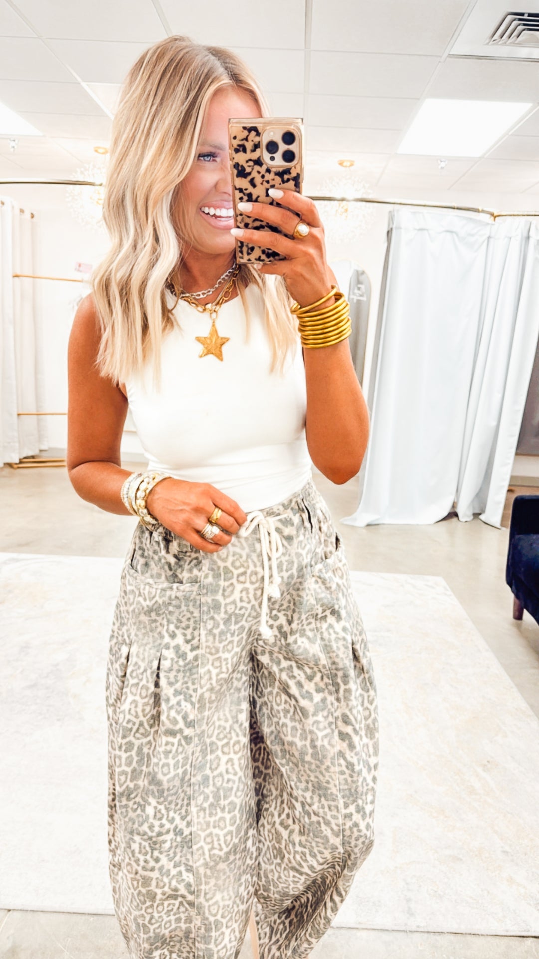 Stella Leopard Barrel Jeans