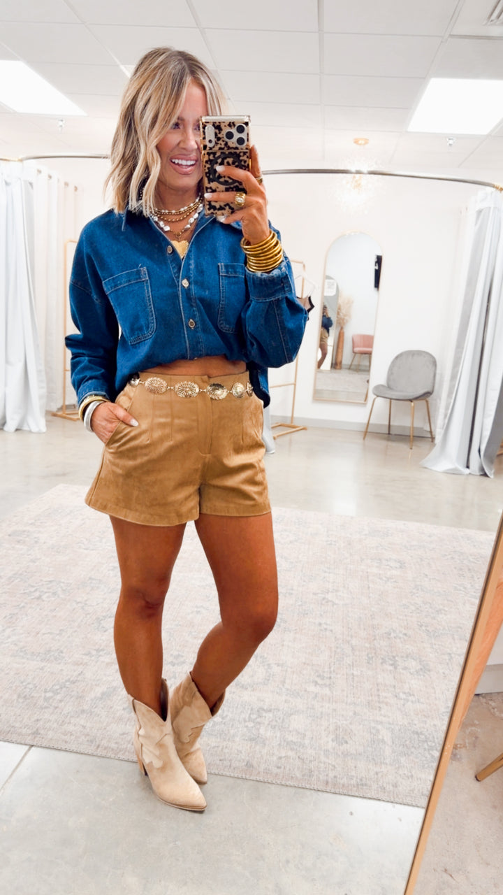 The Lariat Shorts-Tan