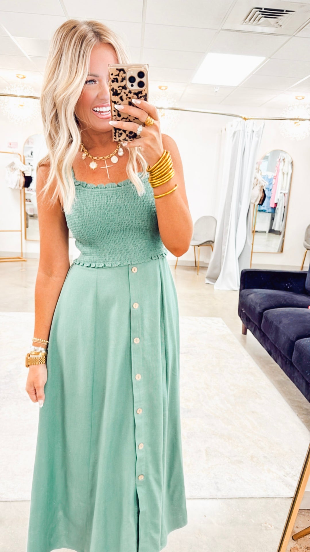 The Clara Smocked Midi Dress