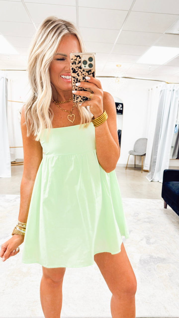 Waverly Romper Dress-Lime