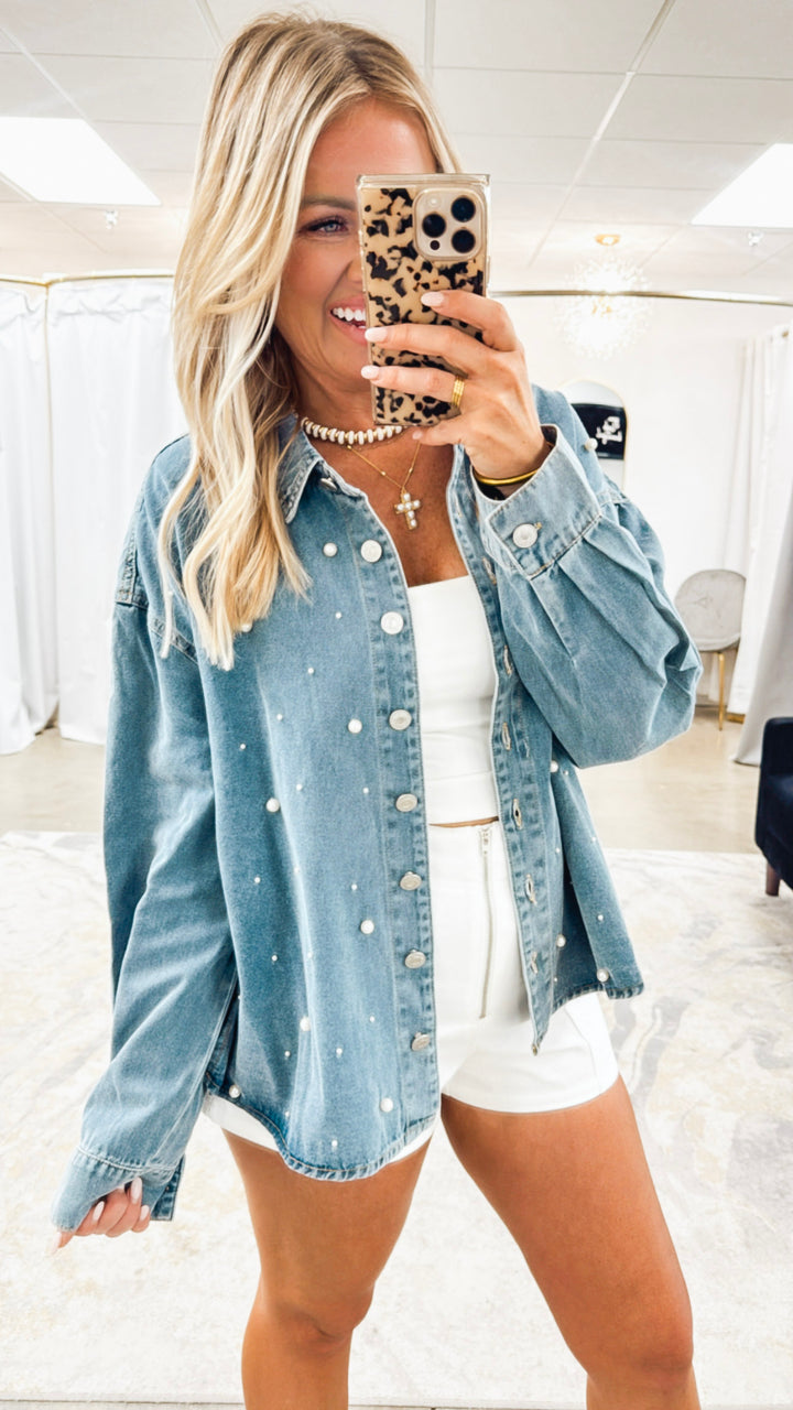 Pearl Oversized Denim Shirt