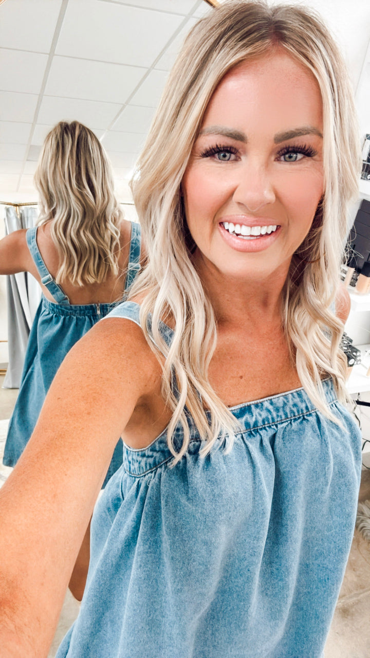 Sun Chaser Denim Flare Dress