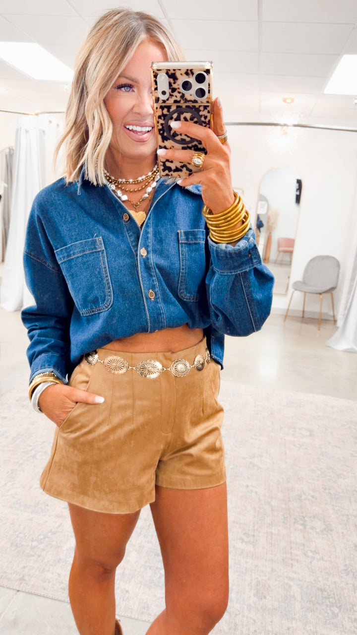 The Lariat Shorts-Tan