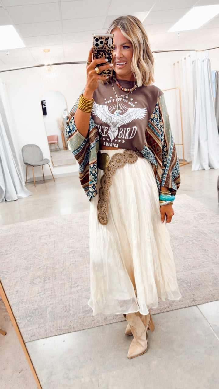 The Mandala Eyelet Disc Belt- Taupe