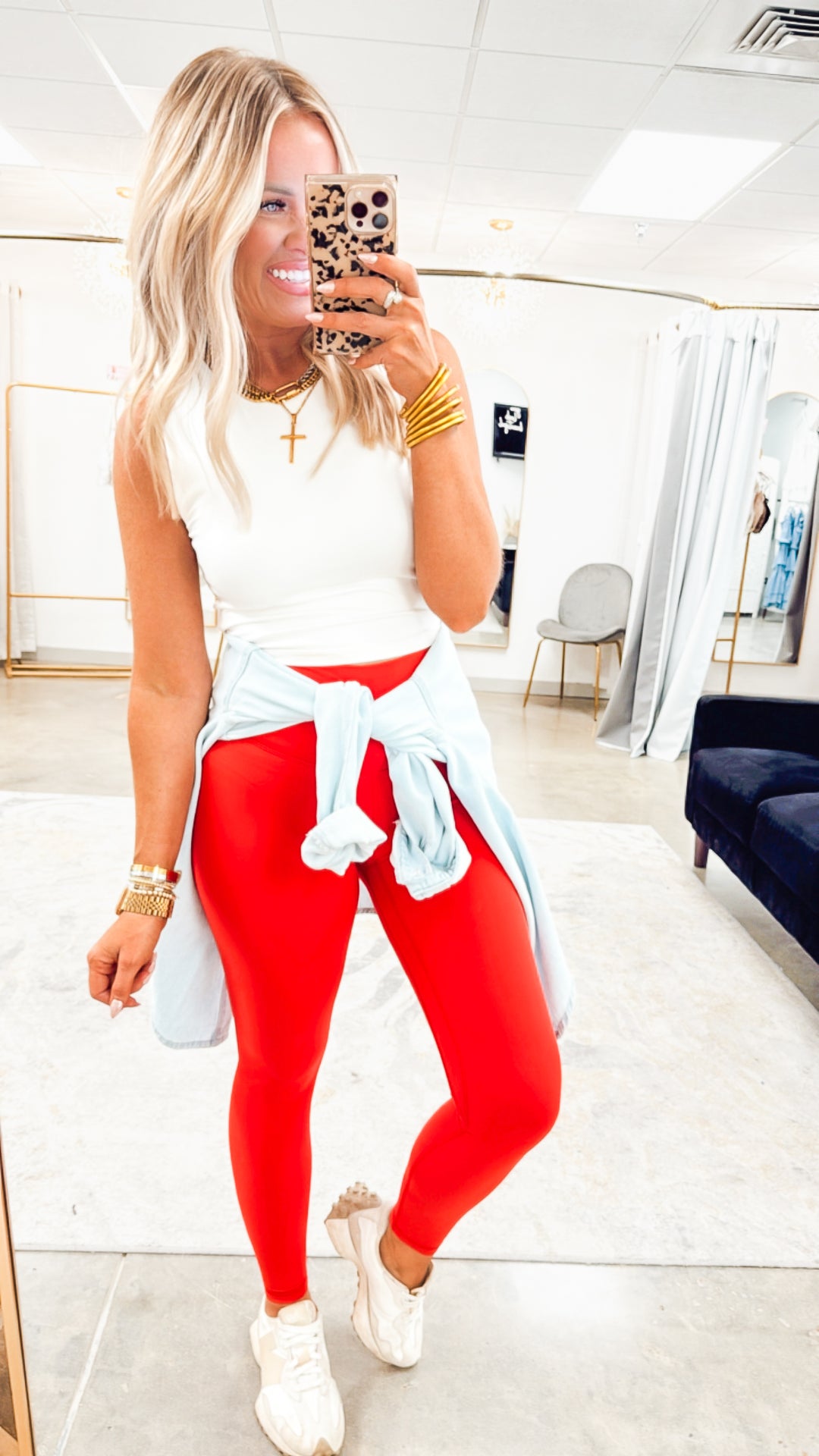 The Form Fit Leggings-Red