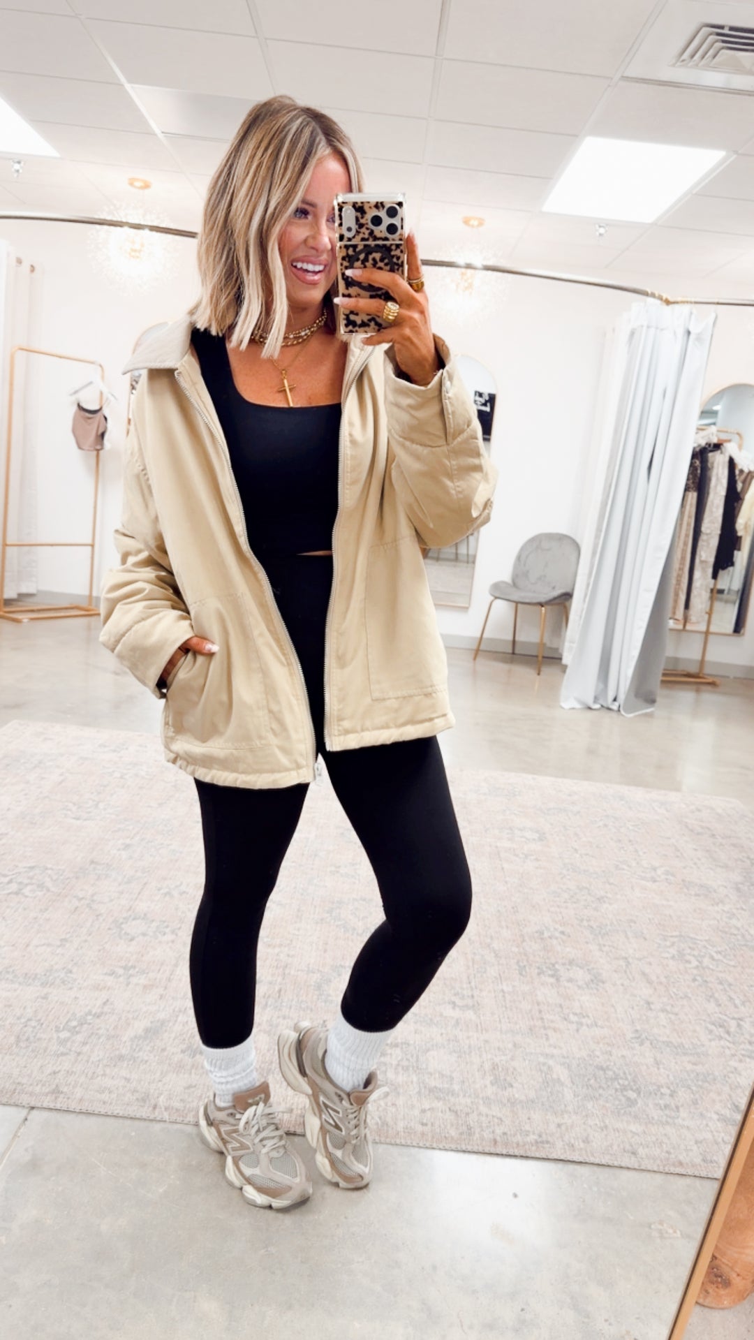 Fern Puffer Barn Jacket-Beige