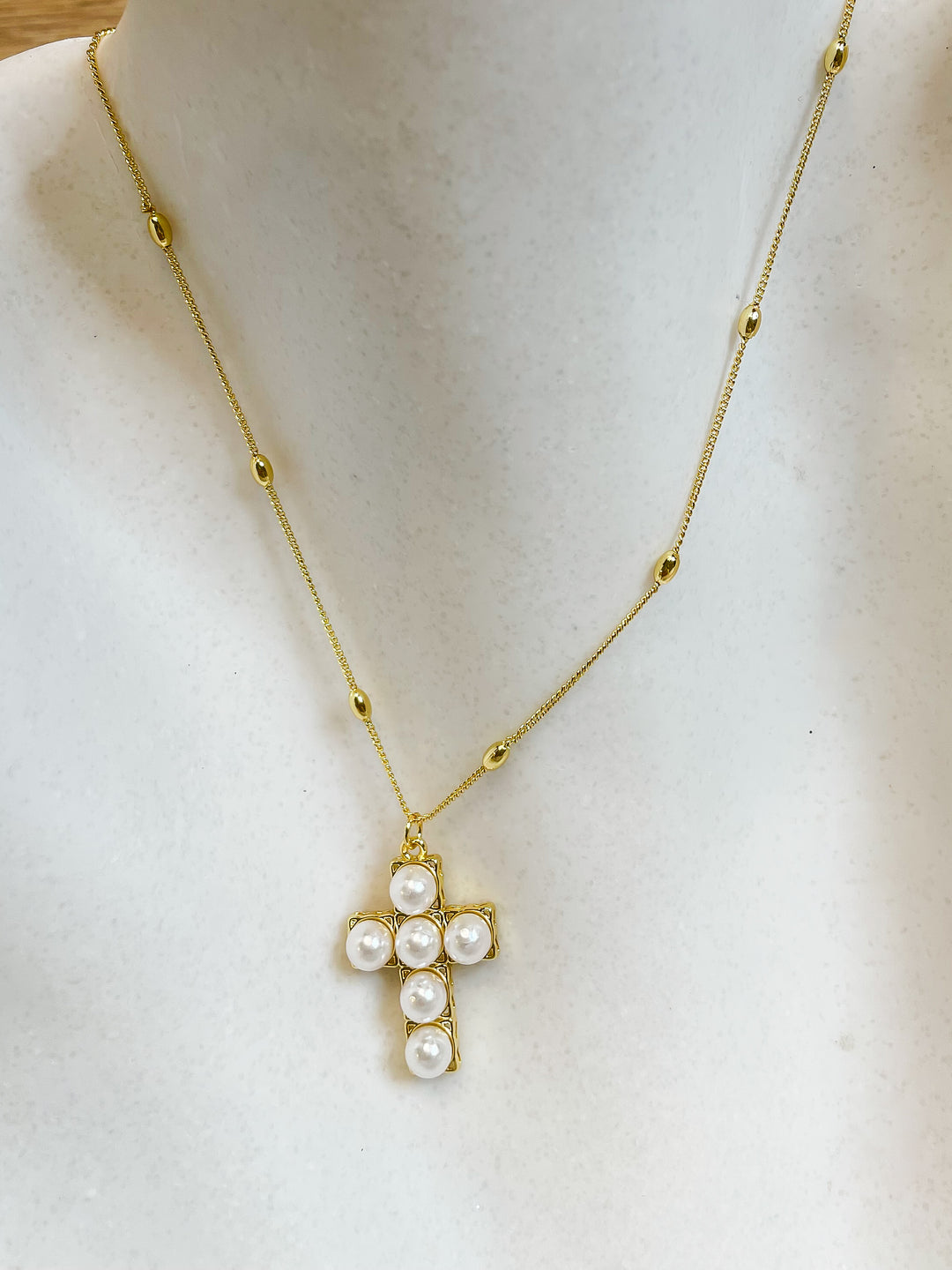 Pearl Cross Necklace