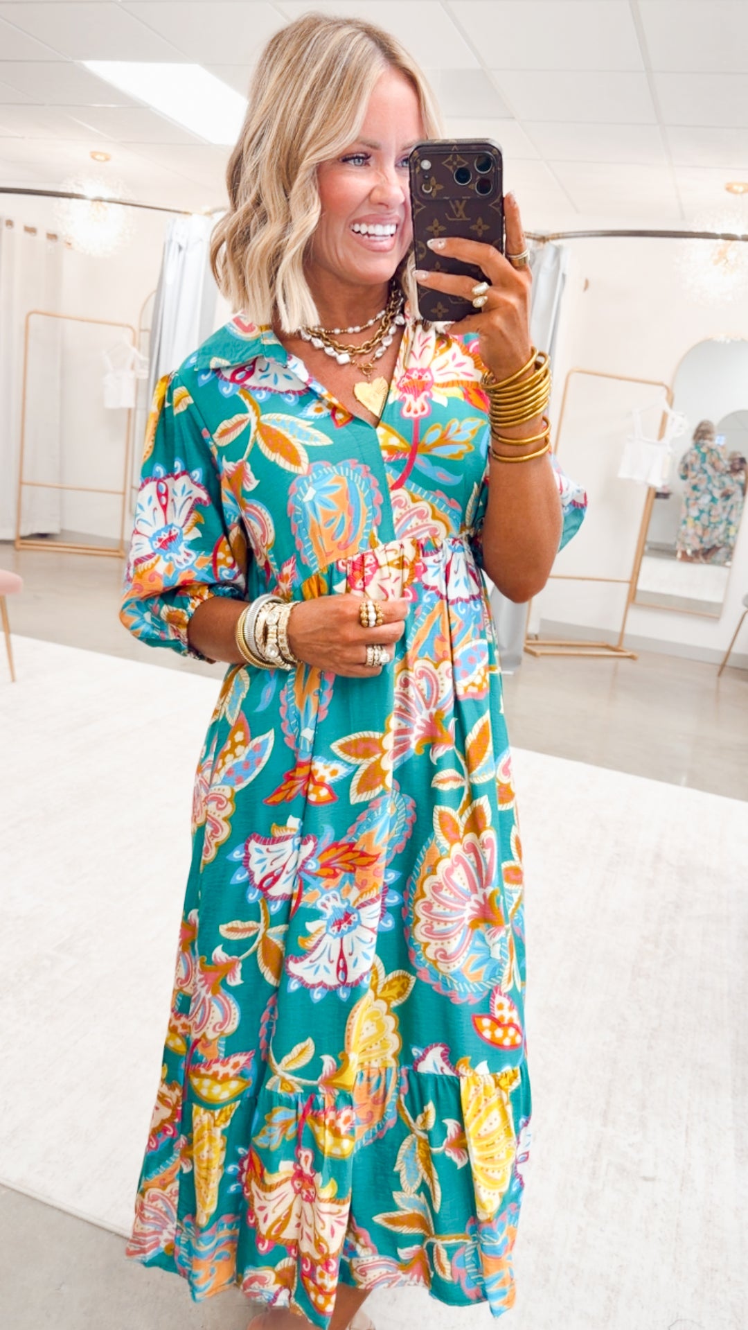 The Vespera Paisley Midi Dress