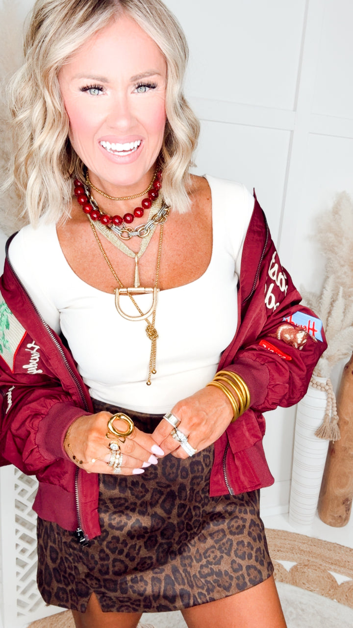West League Bomber Jacket-Burgundy