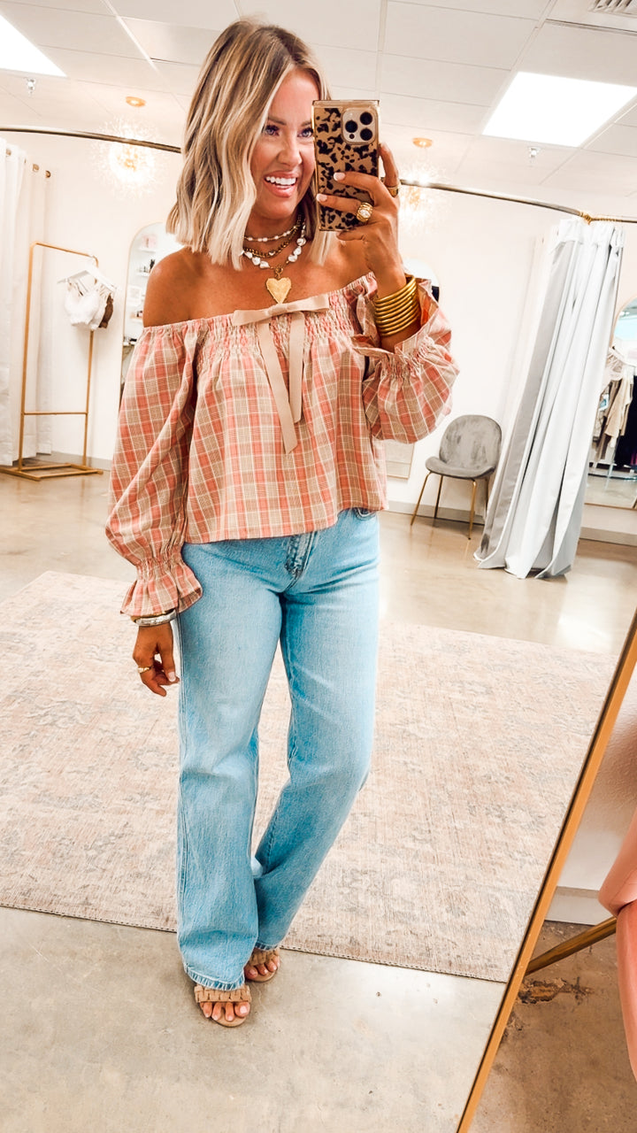 Sweetheart Plaid Top