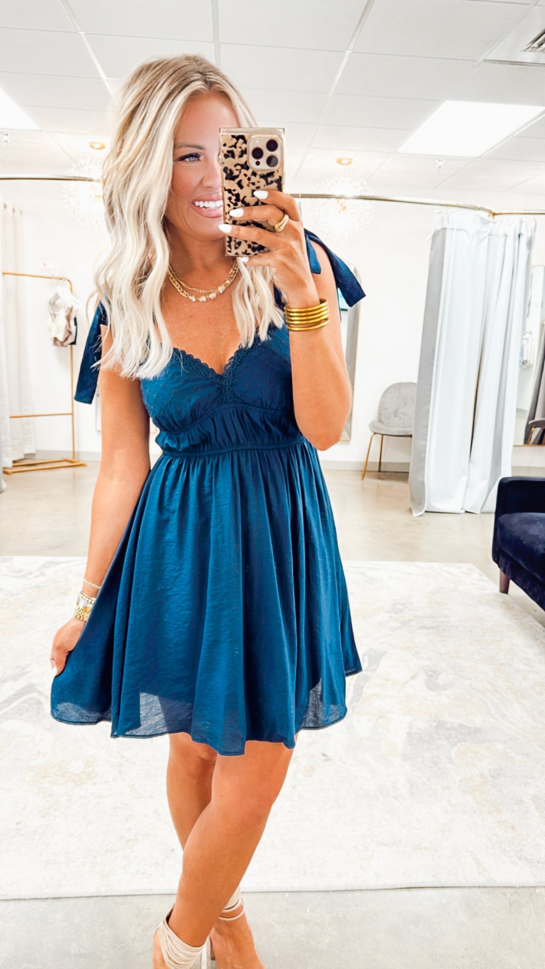 Cabana Days Mini Dress-Navy