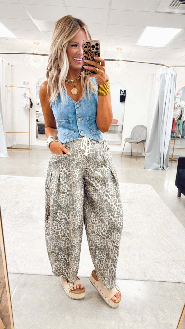 Stella Leopard Barrel Jeans