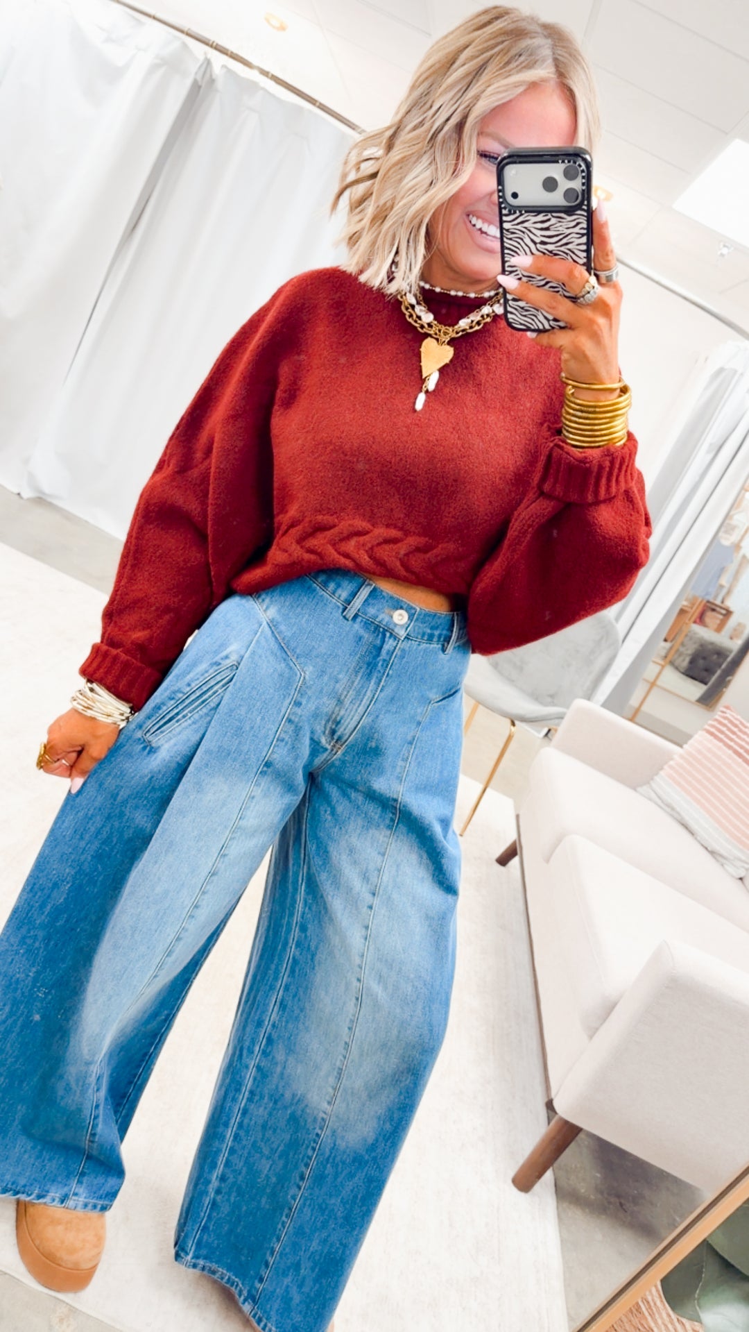The Beckham Pleated Wide Leg Jean-Light Denim