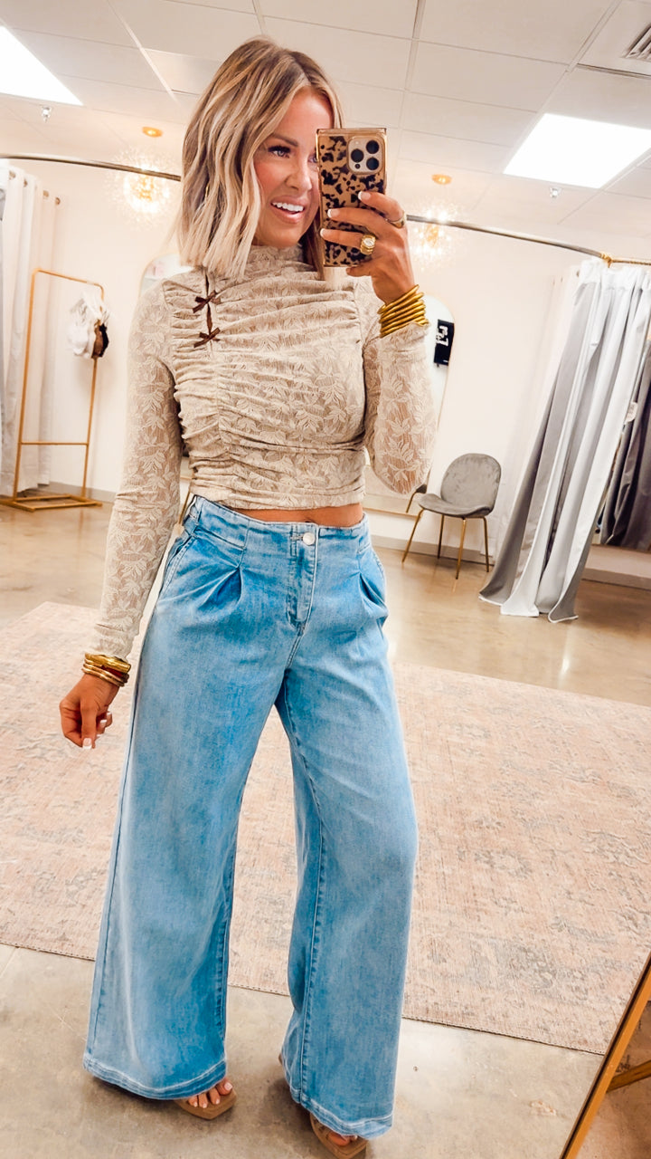 Violetta Lace Top-French Beige