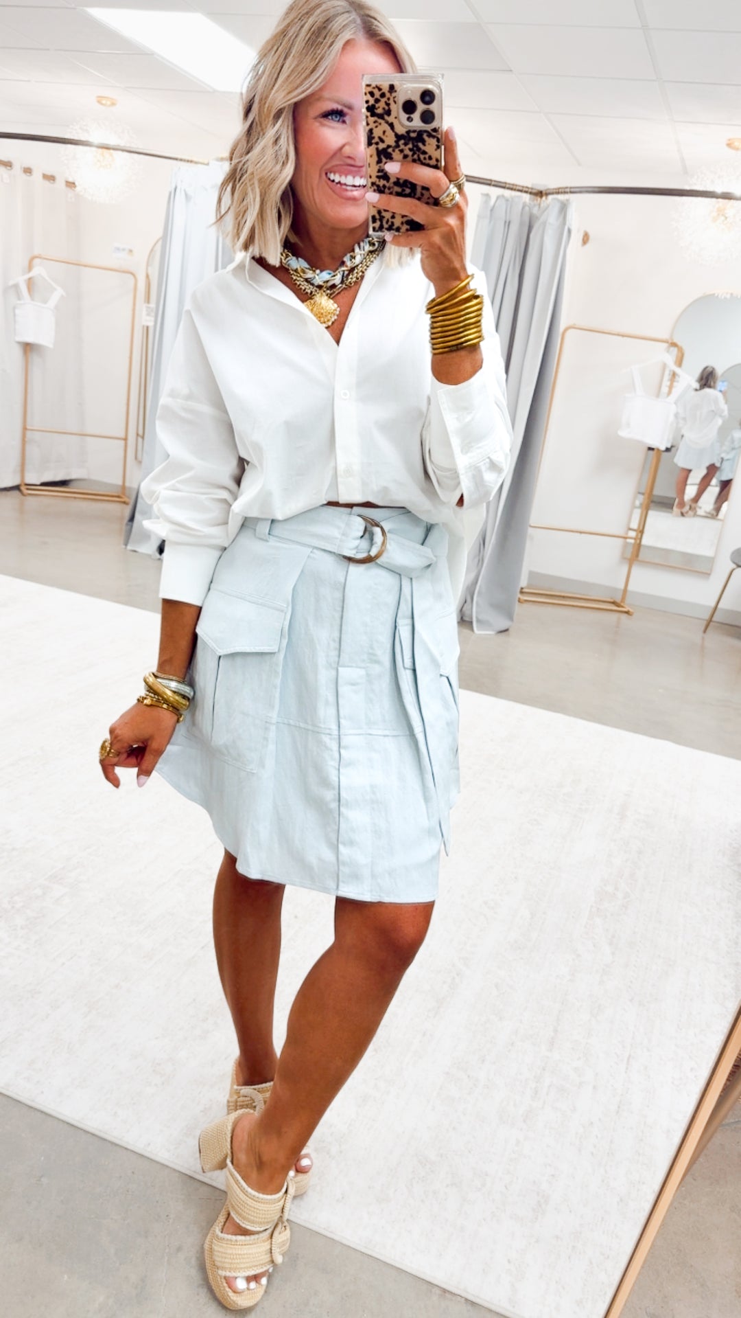 The Berkeley Cargo Skirt-Blue Breeze