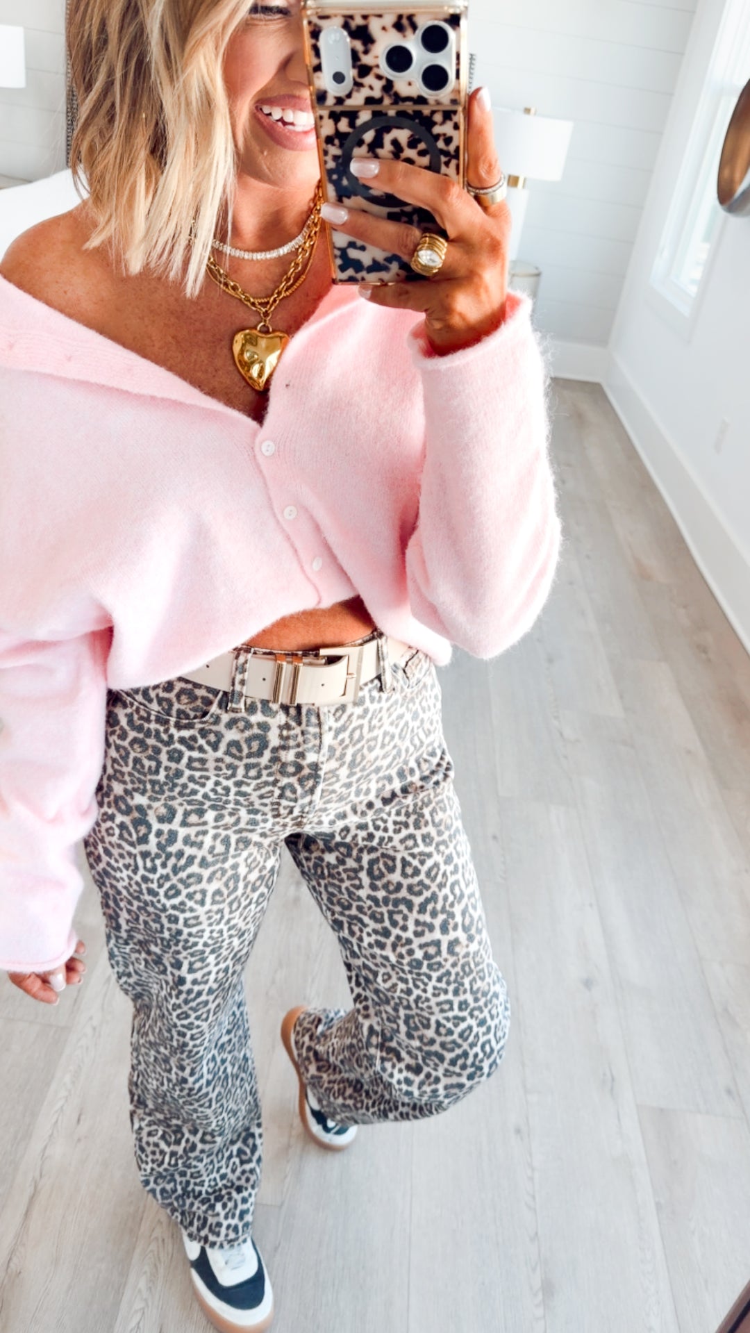 Leopard High Rise Dad Jean