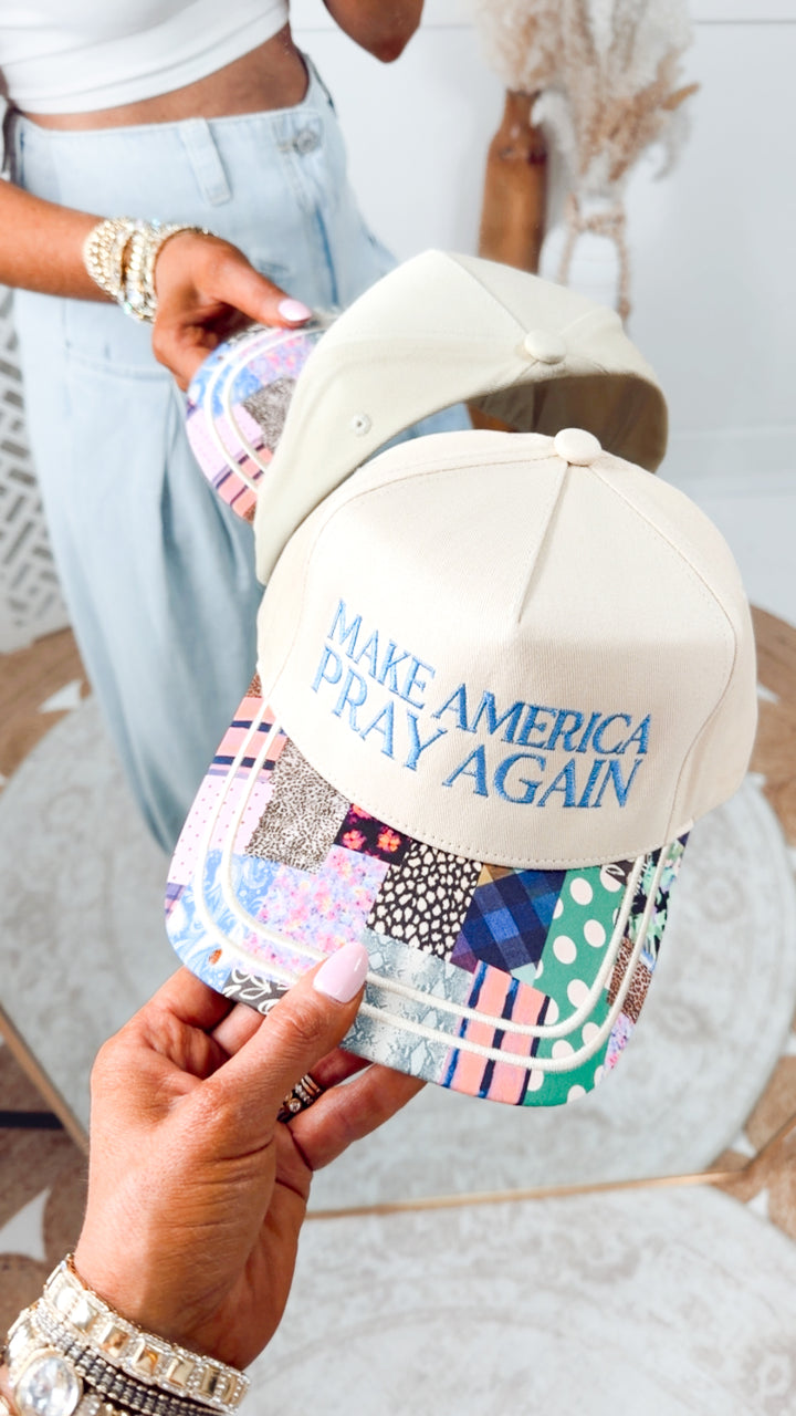 Make America Pray Again Trucker Hat-Evergreen Patchwork