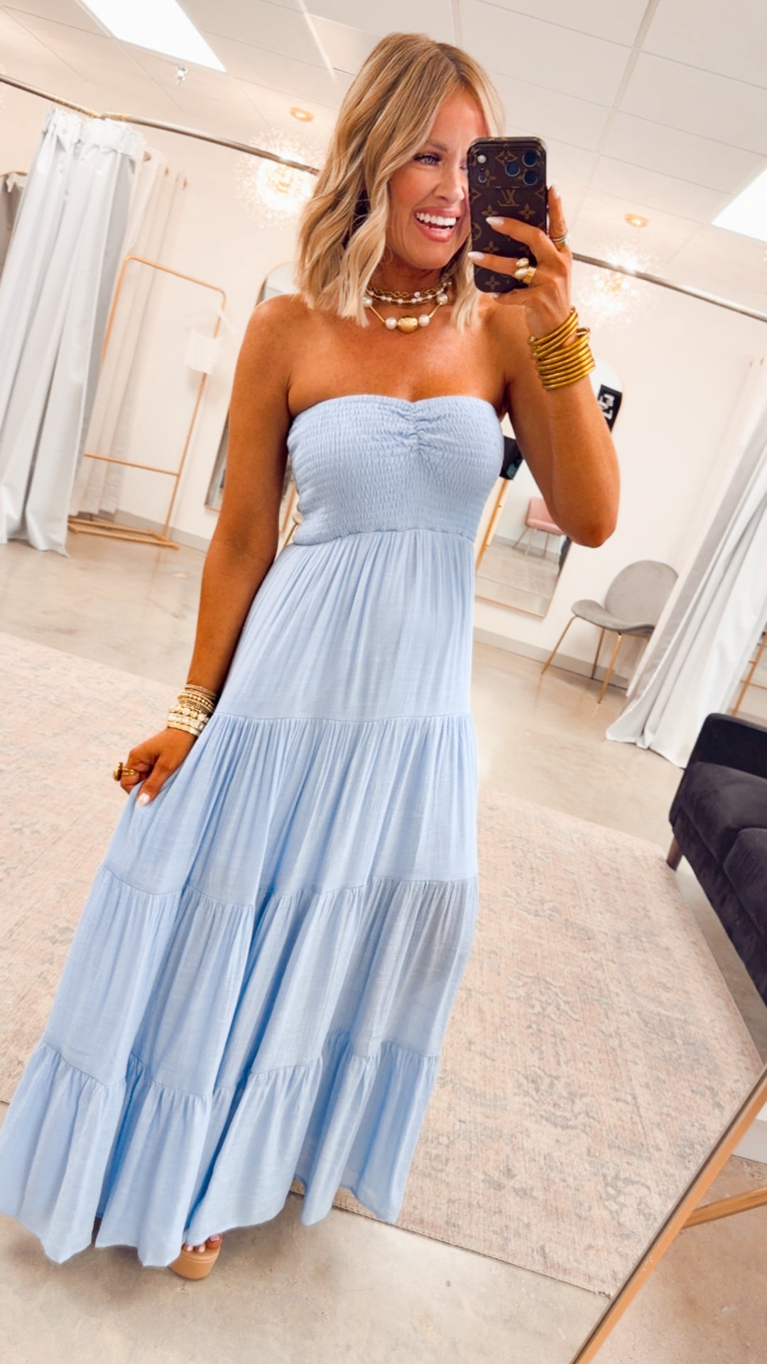 The Southern Charm Maxi Dress-Powder Blue
