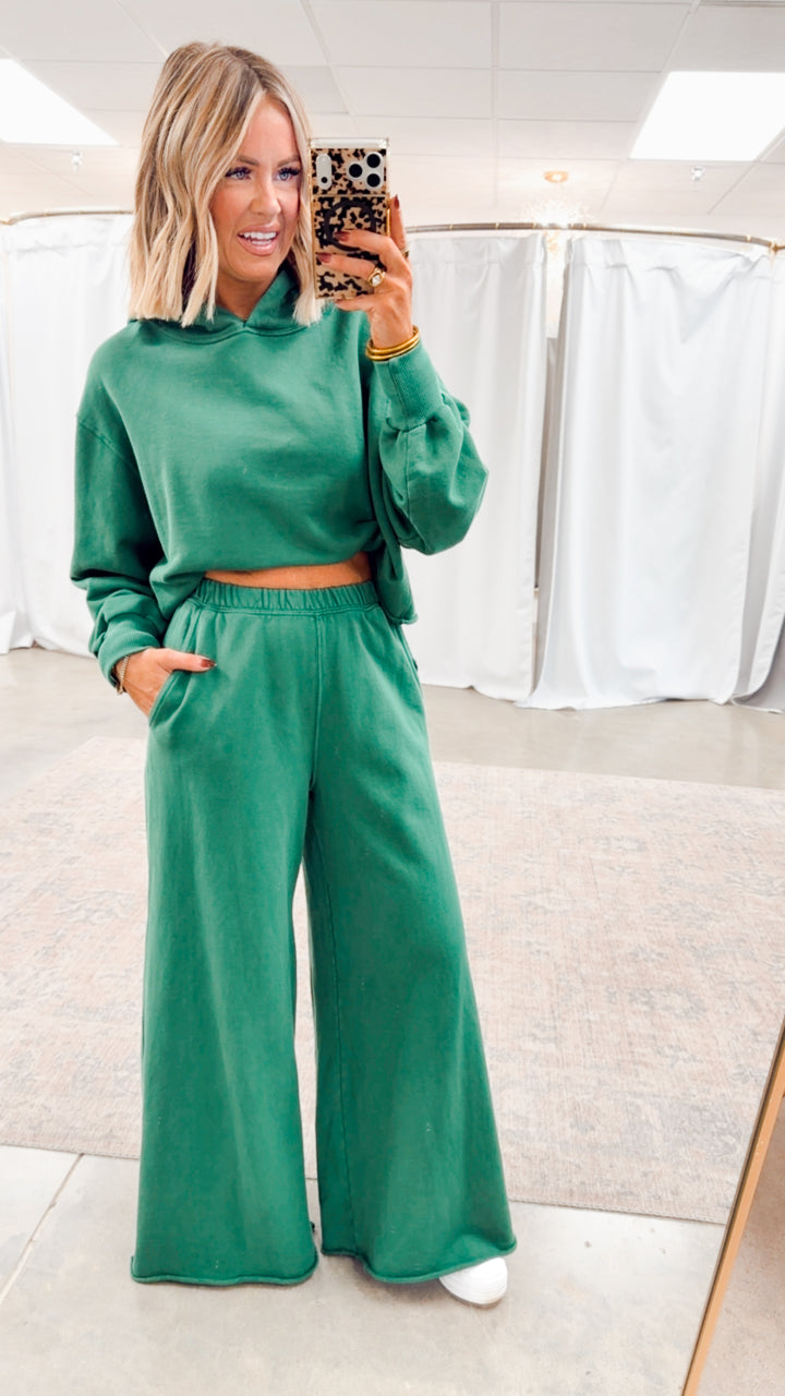 The Loft Ease Pant Set-Hunter Green