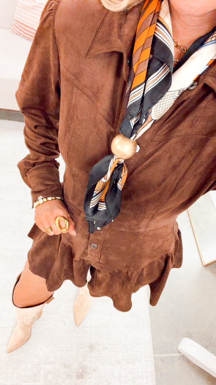 Suede in Style Romper-Brown