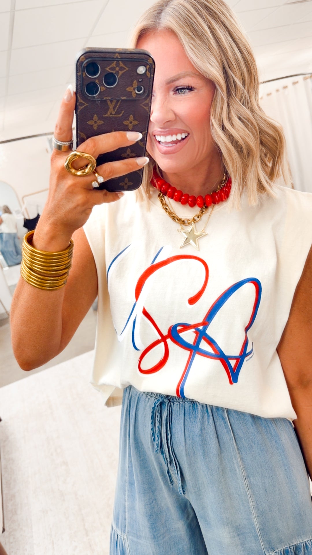 USA Muscle Tank-Ivory