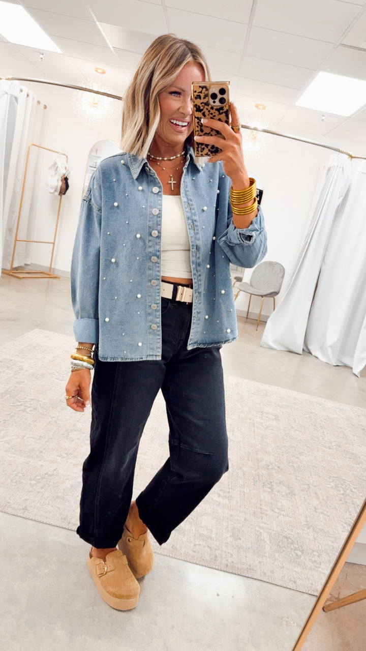 Pearl Oversized Denim Shirt