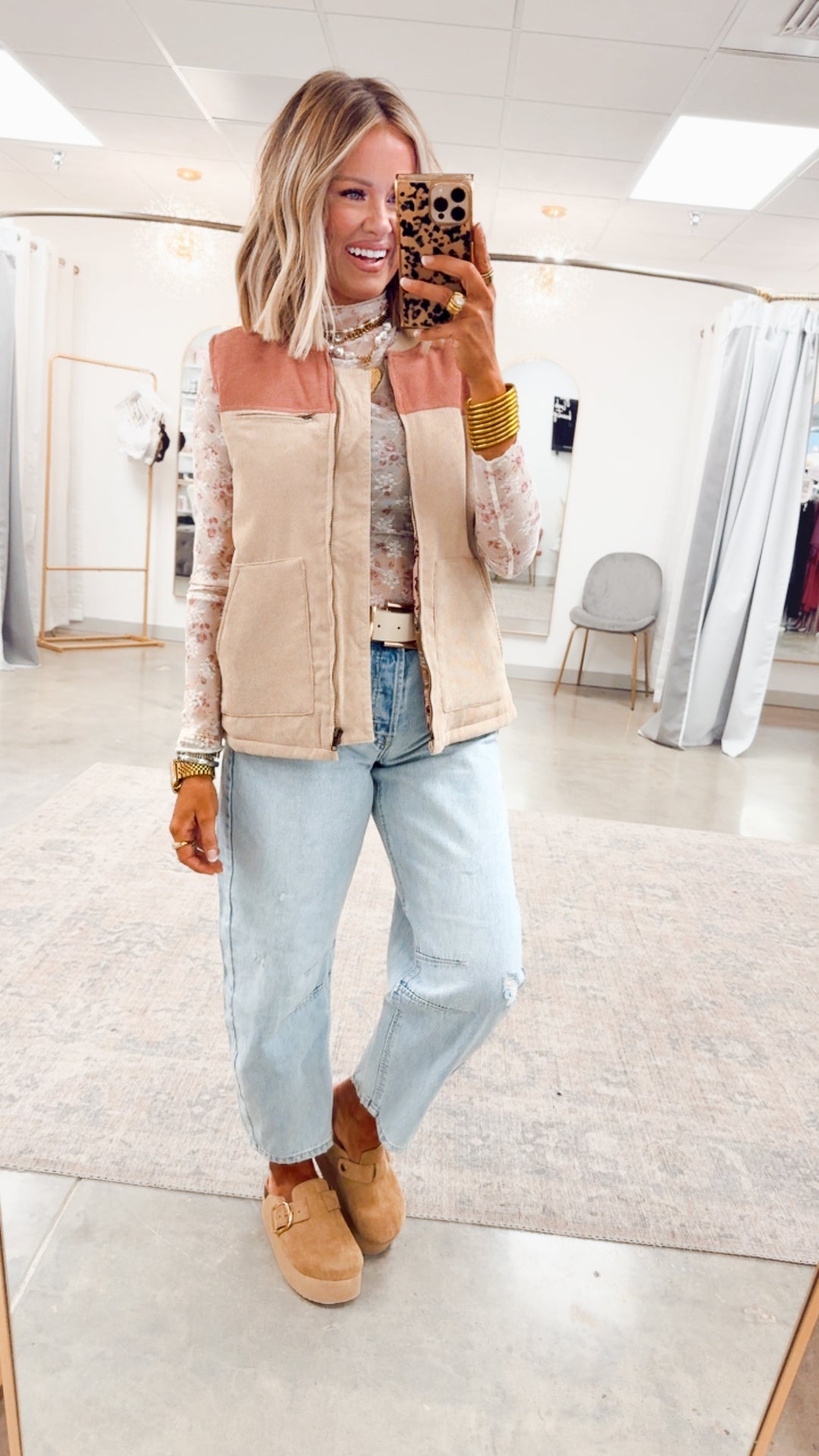 Floral Mesh Turtle Neck Top-Indian Pink