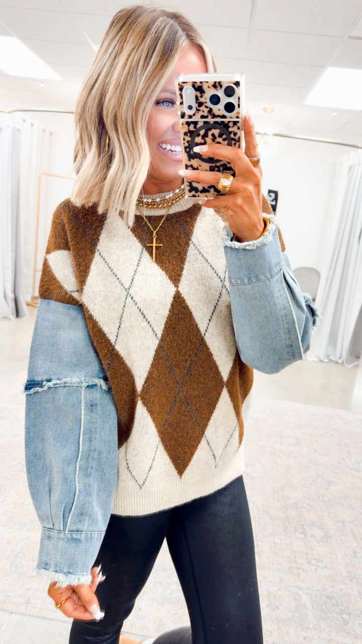 The Brixton Argyle Block Sweater